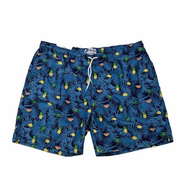Trunks Sano Short Swim Trunks 2XL XXL Blue Pineapple Swingers Beach Swimsuit - Picture 12 of 12
